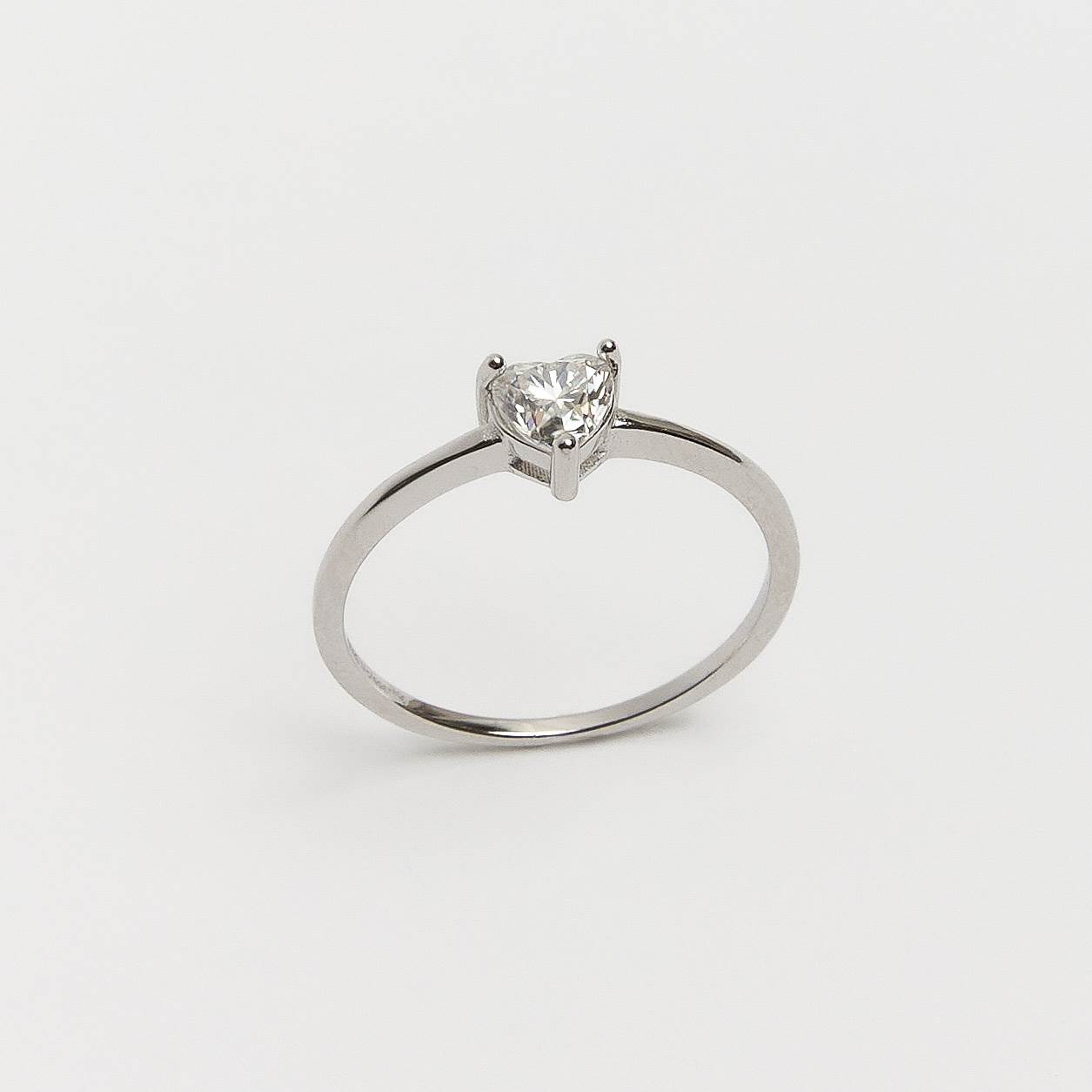 Imagem Secundária Anel solitário moissanite coração 5x5mm ródio