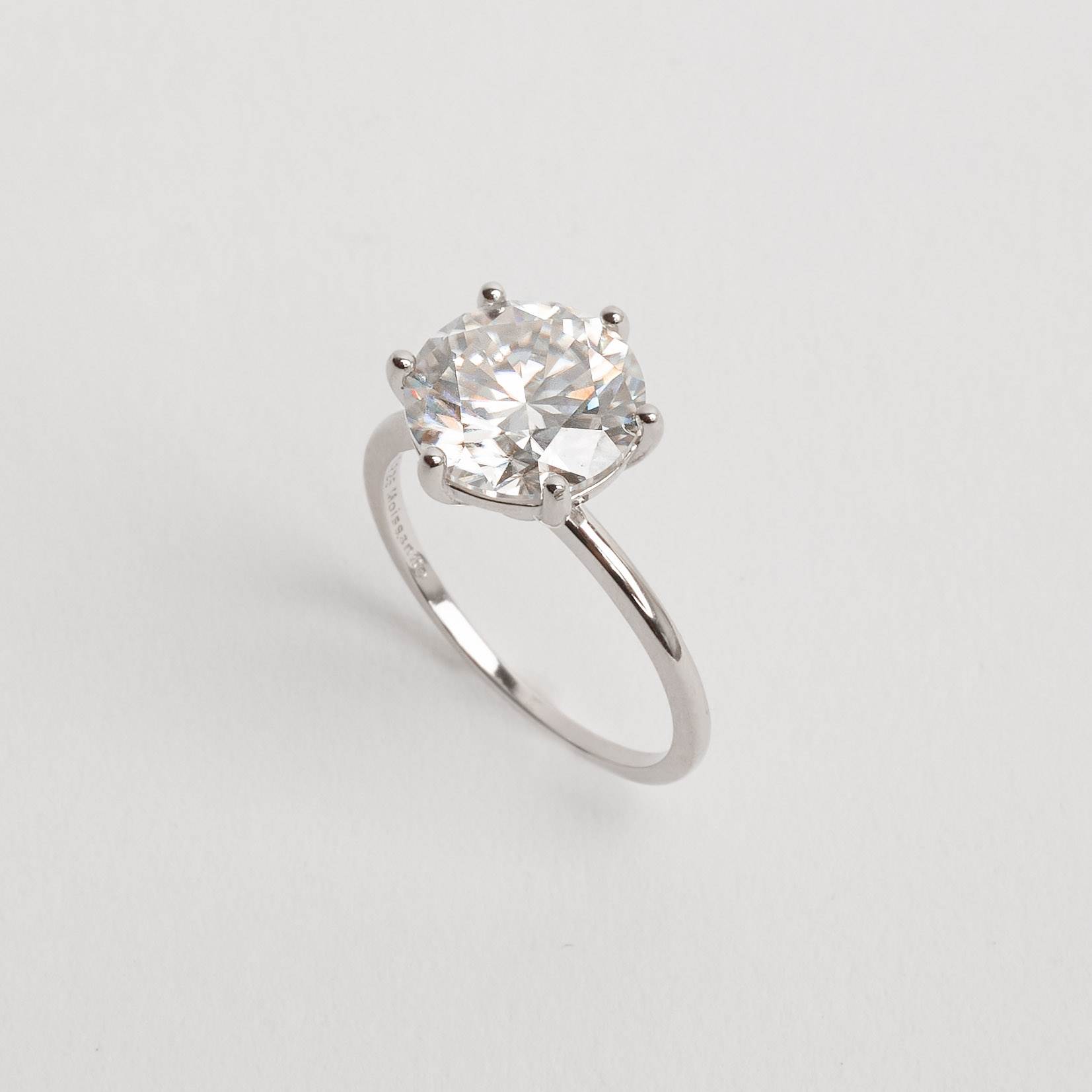 Imagem Secundária Anel solitário moissanite cristal 10mm ródio