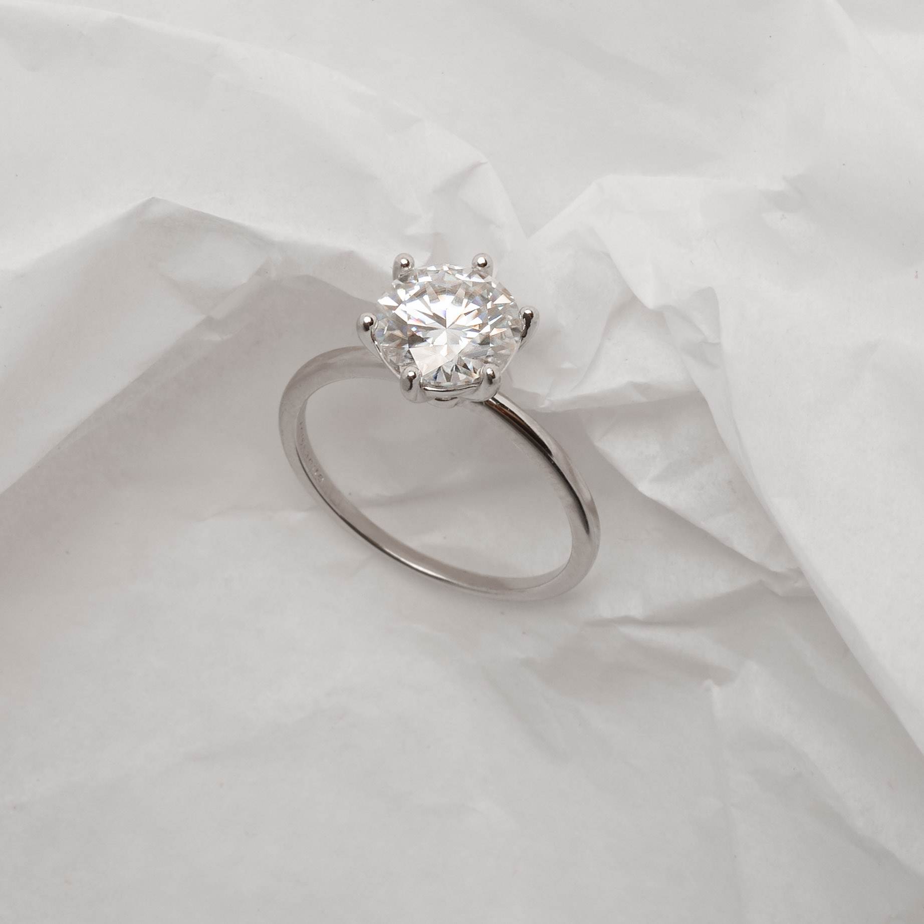 Imagem Secundária Anel solitário moissanite cristal 8mm ródio