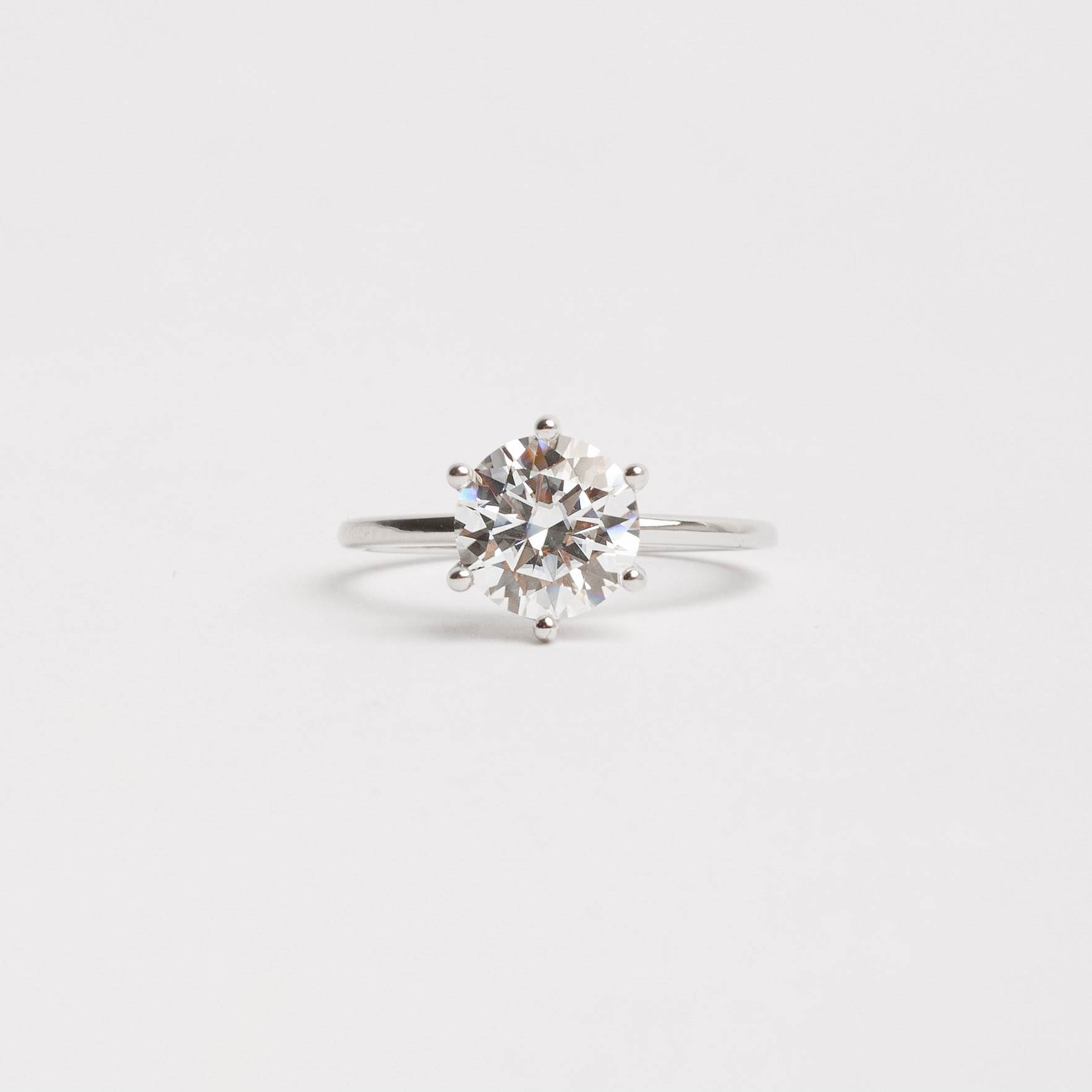 Imagem Anel solitário moissanite cristal 8mm ródio