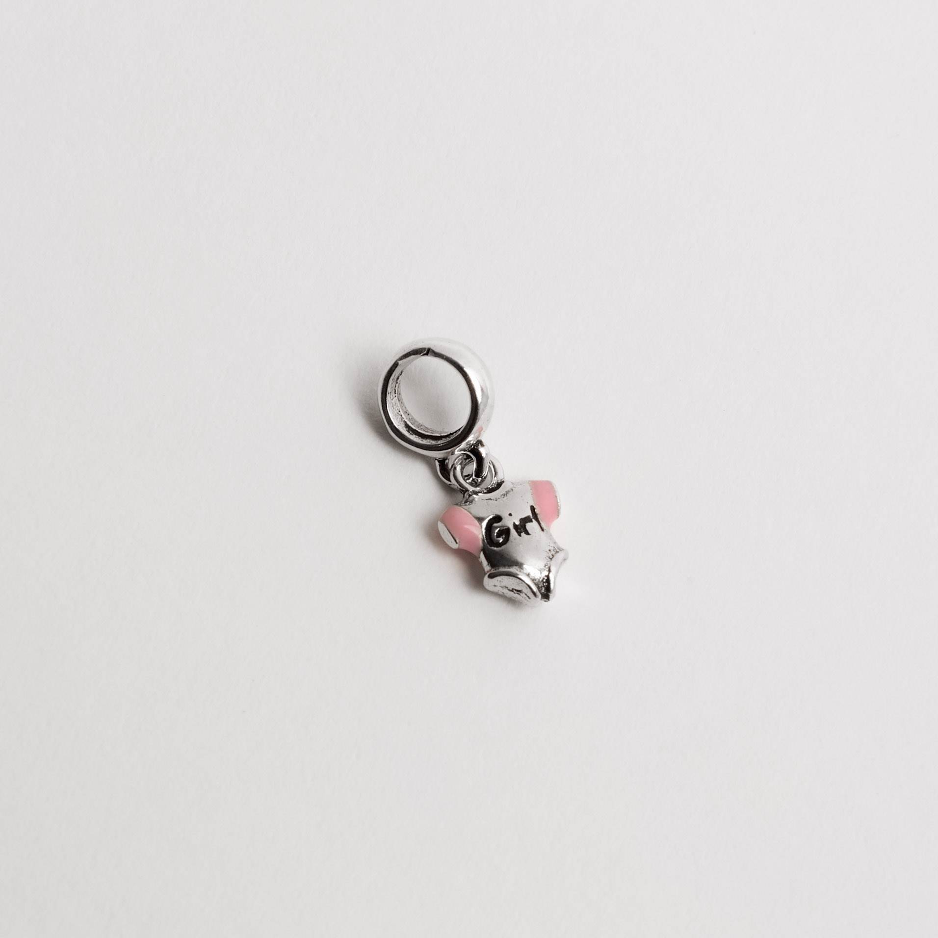 Berloque pingente roupinha escrito girl envelhecido 9mm resina