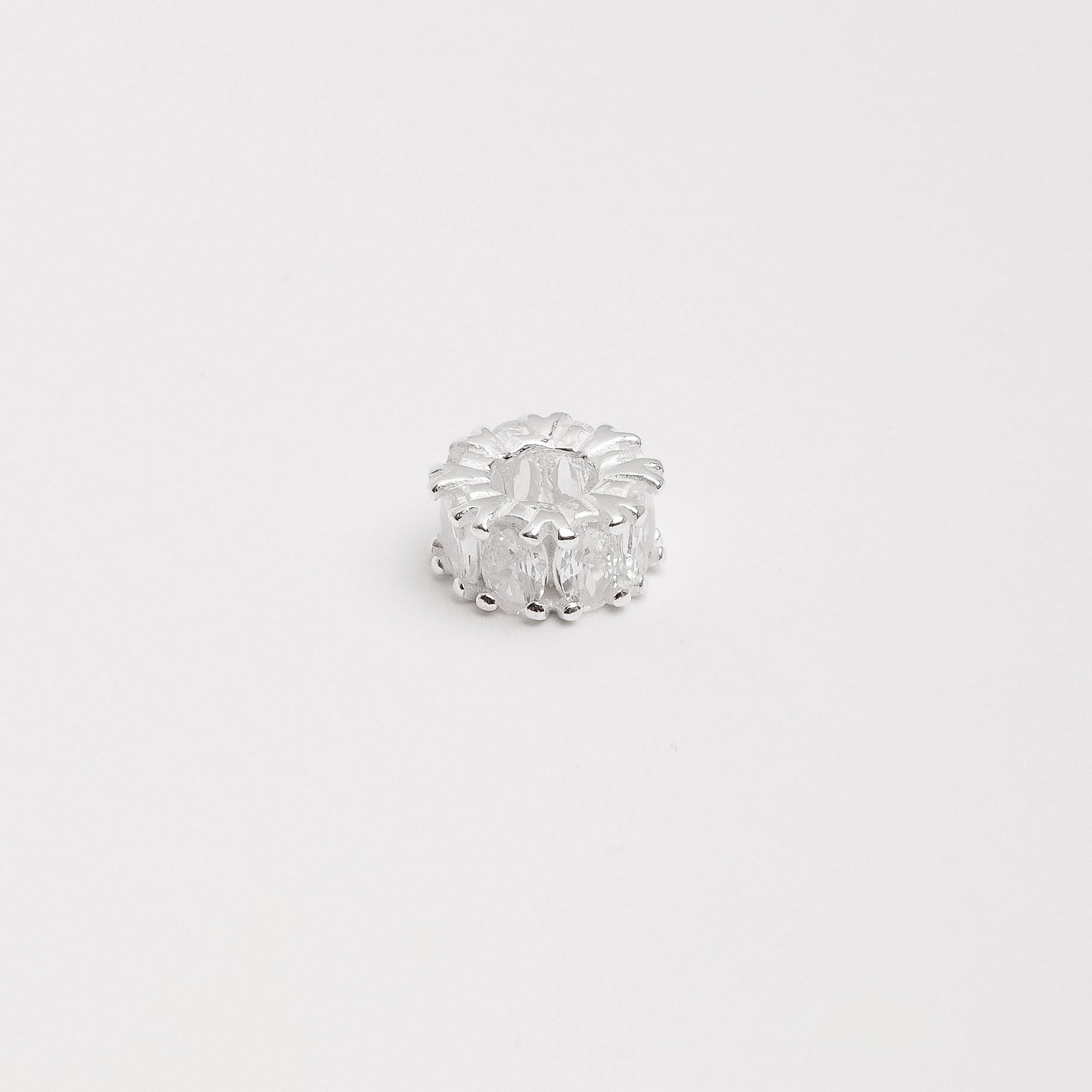 Berloque separador zircônias ovais cristal 11mm