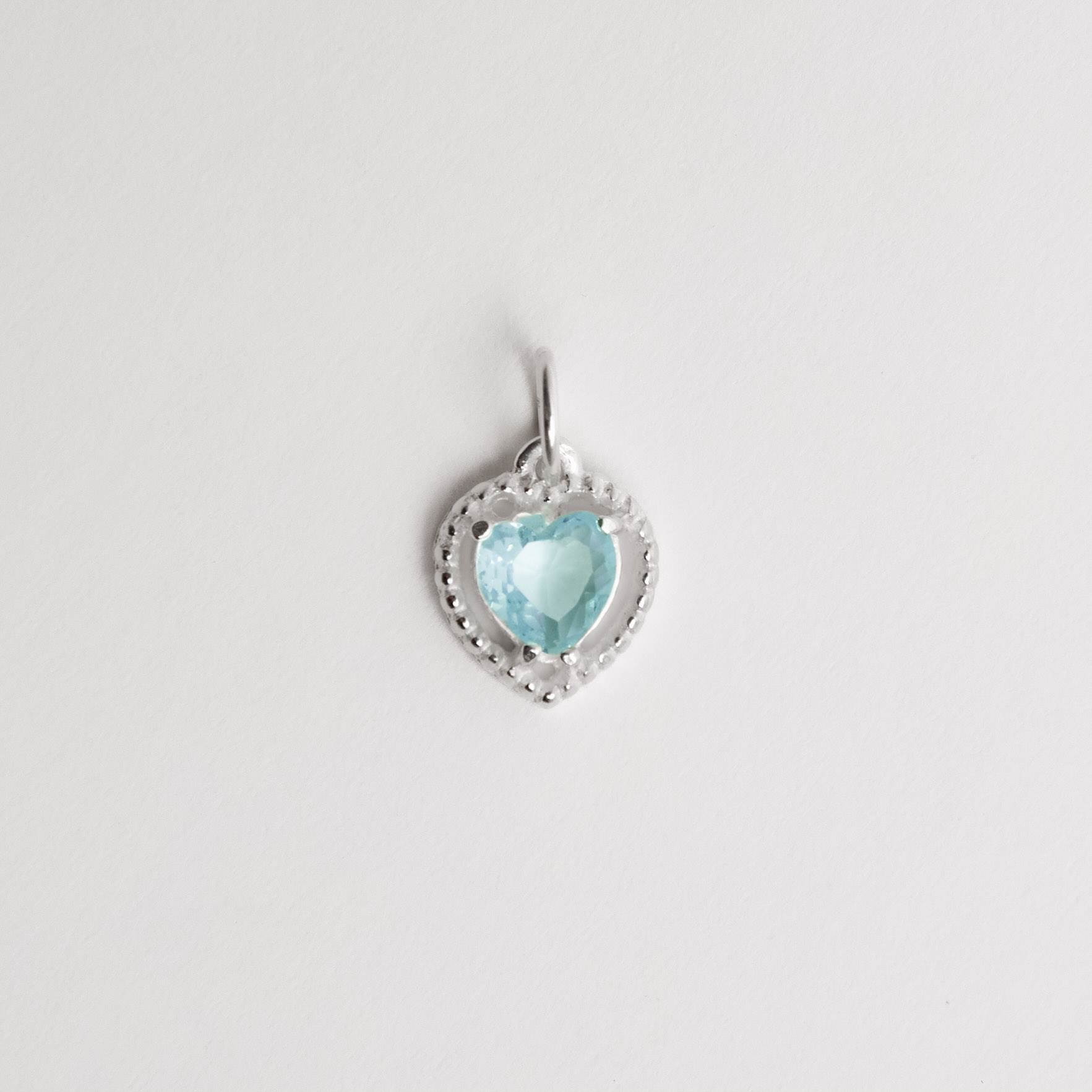 Pingente zircônia coração azul tiffany 6mm