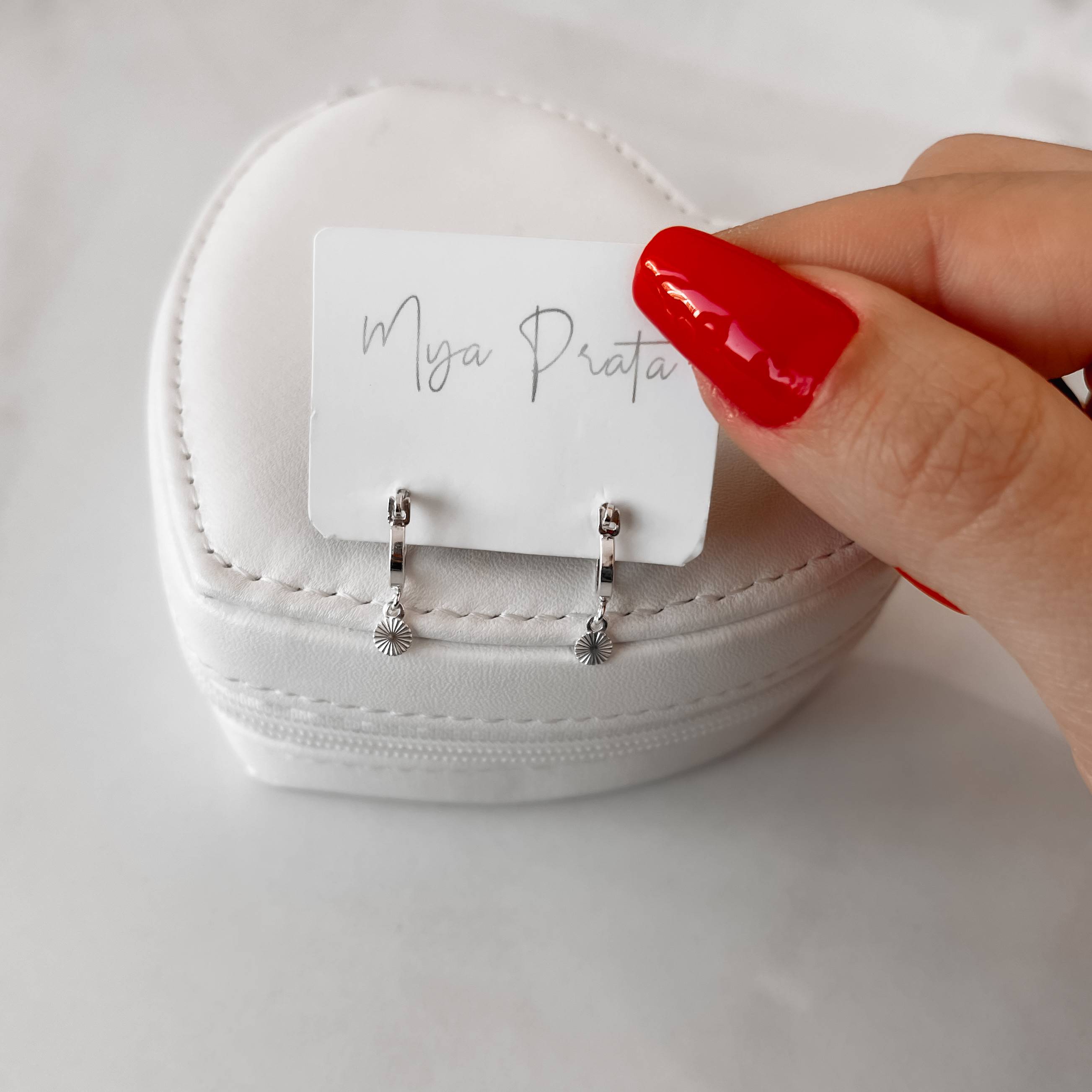 Argola 9mm trava pingente medalha com vinco