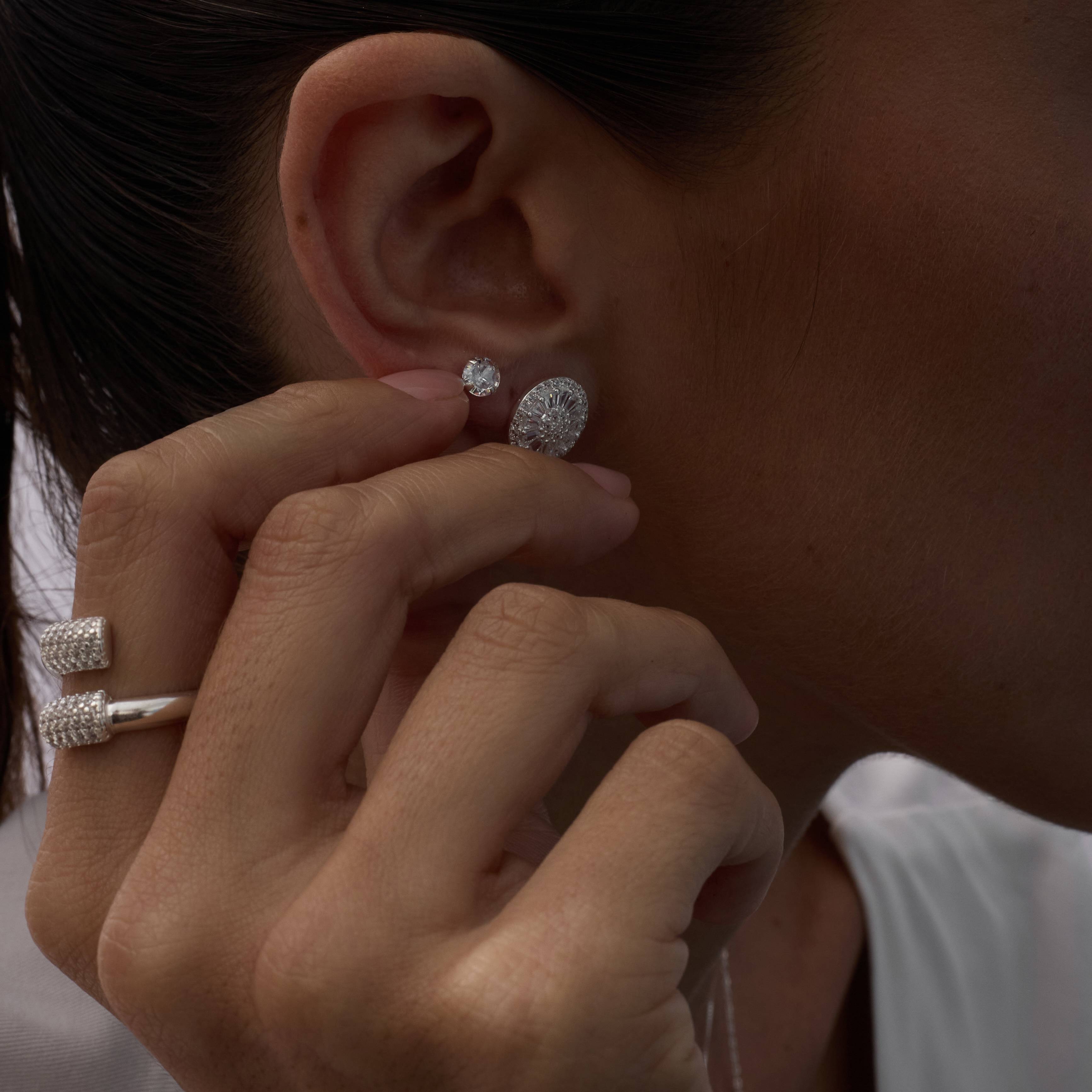 Imagem Secundária Anel pontas cravejadas regulável P