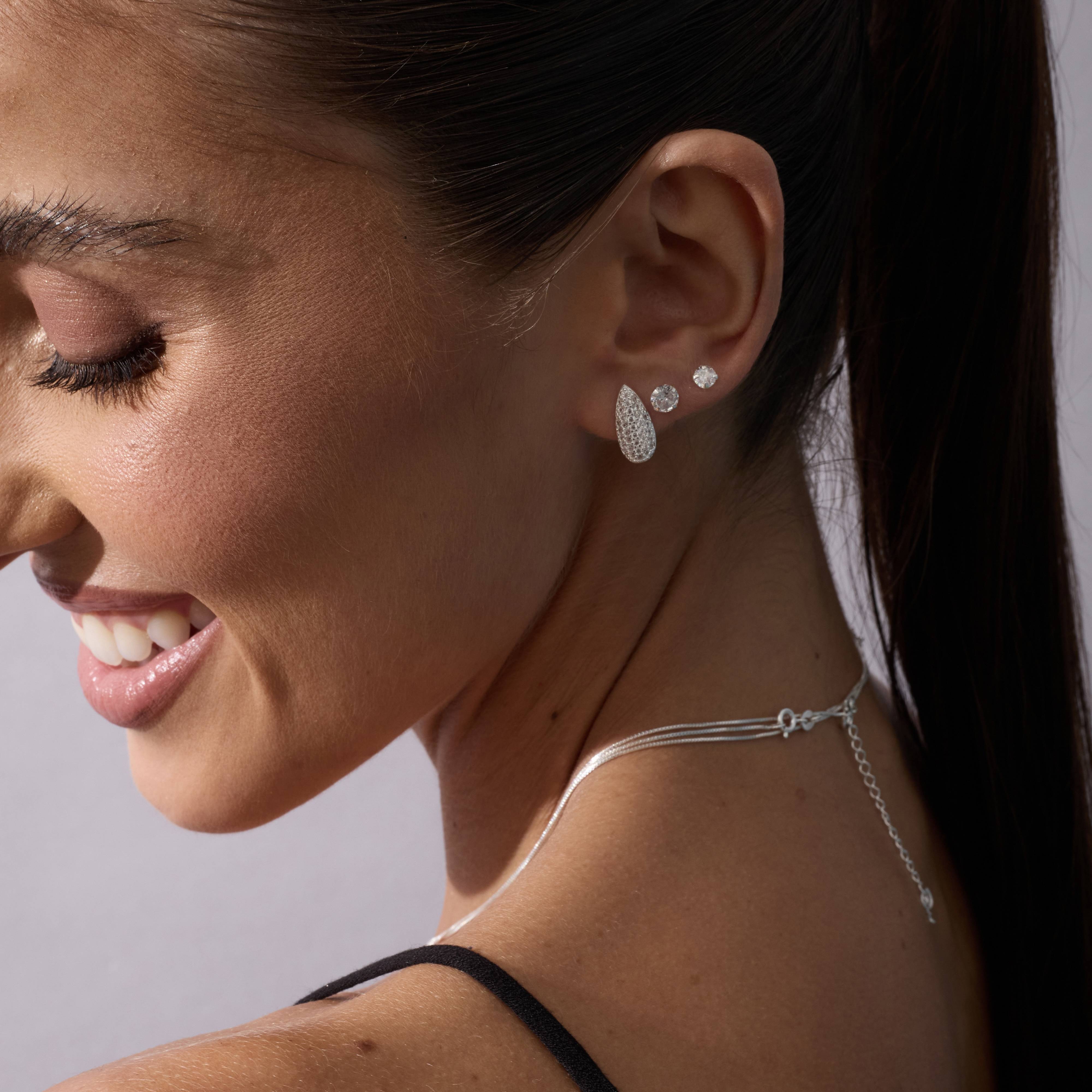 Imagem Secundária Brinco zircônia redonda cristal 5mm