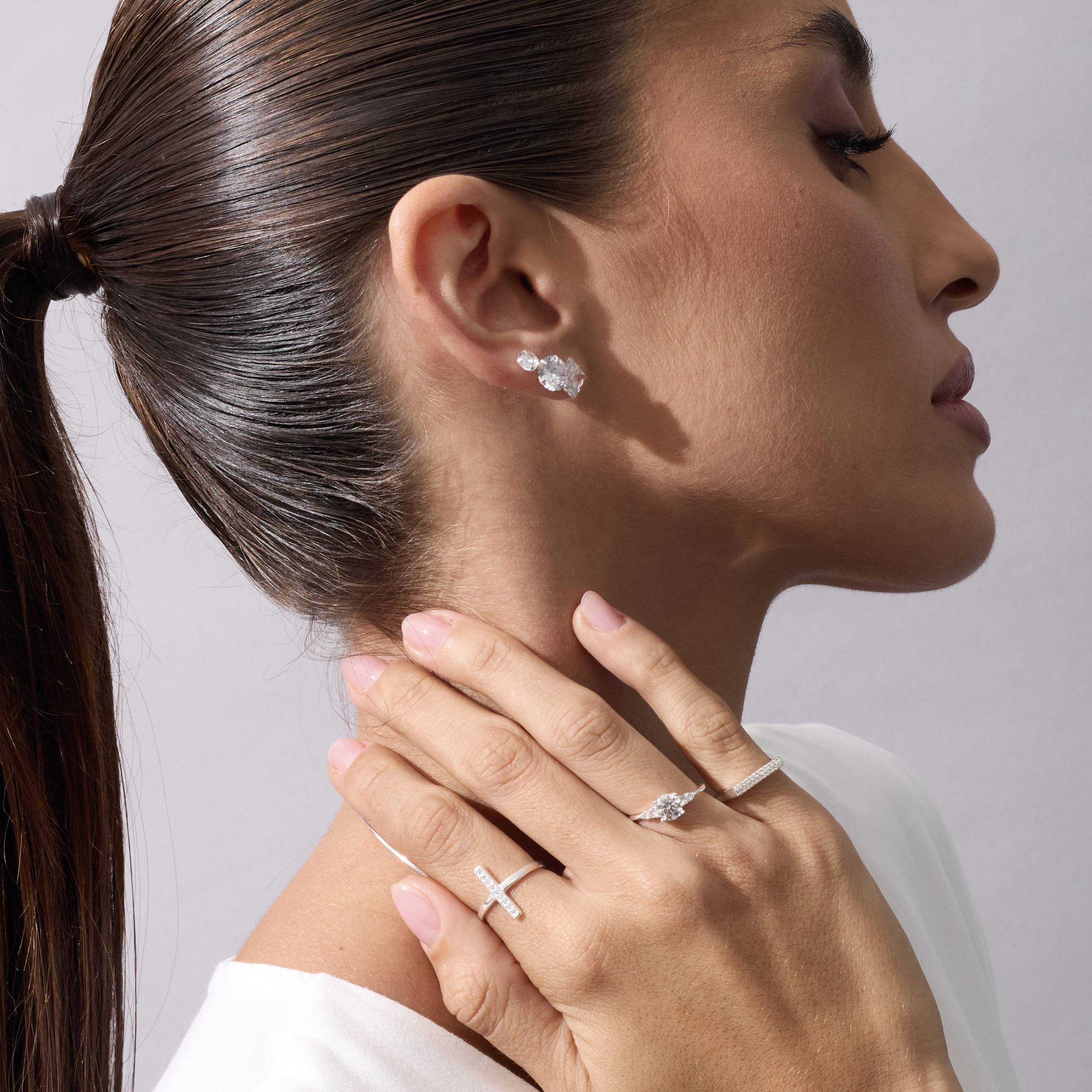 Imagem Secundária Brinco zircônia redonda cristal 7mm