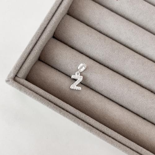 Berloque pingente letra Z cravejada 9mm