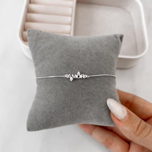 Pulseira entremeio amor detalhe zircônias