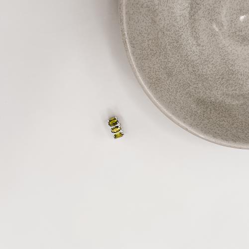 Berloque separador zircônias ovais verde 11mm