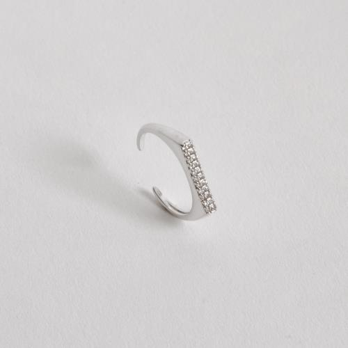 Anel reto cravejado dedinho aberto