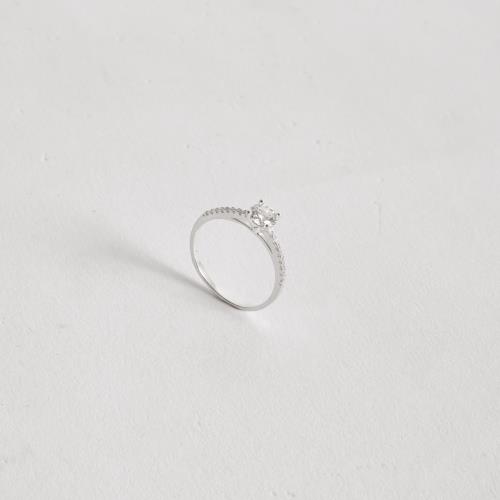 Anel meia aliança com solitário 5mm 