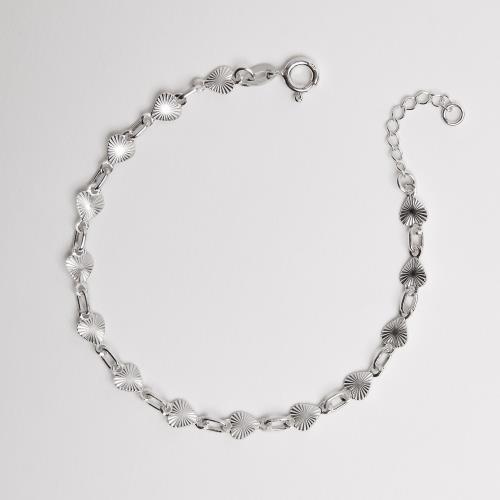 Pulseira entremeio corações com vinco 5mm