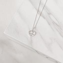 Colar pingente coração símbolo autismo 13mm 45cm