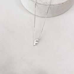 Colar letra F 9mm 45cm