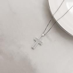 Colar pingente cruz renda Italiana 20mm 45cm