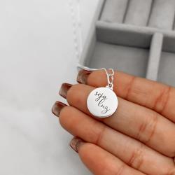 Colar pingente medalha seja luz 15mm 45cm