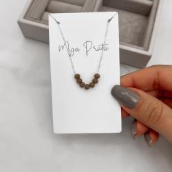 Colar cristal marrom claro 4mm 45cm