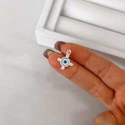 Pingente olho grego madrepérola com zircônias 13mm