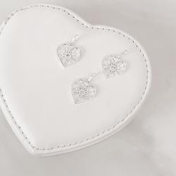 Pingente coração com estrela 15mm