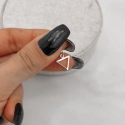 Pingente triângulo vazado 10mm