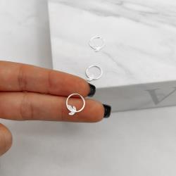 Piercing argola folha cravejada 11mm lado direito