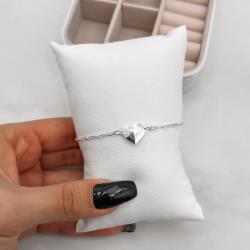 Pulseira entremeio coração facetado 10mm corrente cartier