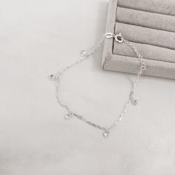 Pulseira pingentes zircônias 4mm