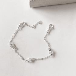 Pulseira entremeios zircônias cristal 5mm