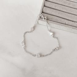 Tornozeleira 5 entremeios zircônias coração