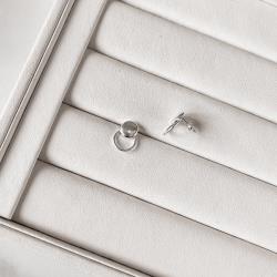 Brinco círculos cheio e vazado 14mm