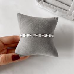 Pulseira entremeio quadrados 6mm