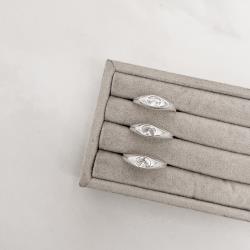 Anel zircônia oval cristal