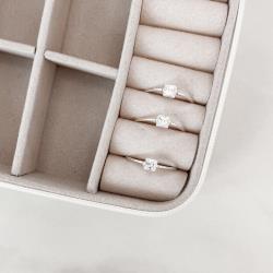 Anel solitário zircônia quadrada