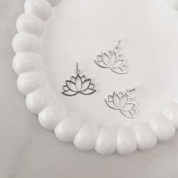 Pingente flor de lótus vazada 24mm