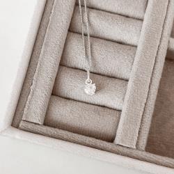 Colar pingente zircônia coração 5mm 40cm