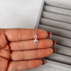 Colar pingente cachorro vazado com zircônias 7mm 40cm