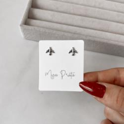 Brinco infantil avião envelhecido 8mm tarraxa baby