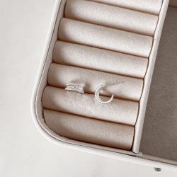 Argola 3 fios liso e cravejado 12mm tarraxa