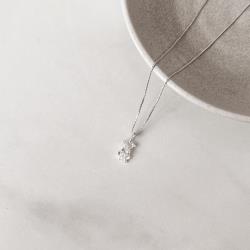 Colar pingente cachorro com zircônia gota cristal 10mm 45cm