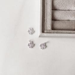 Pingente trevo cravejado rosa e lilás 9mm