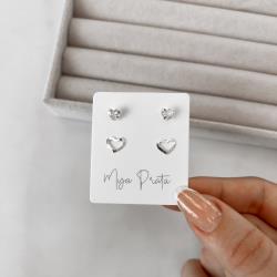 Dupla zircônia coração 5mm e coração vazado 8mm