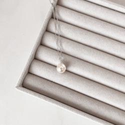 Colar pingente pérola sintética 10mm 45cm