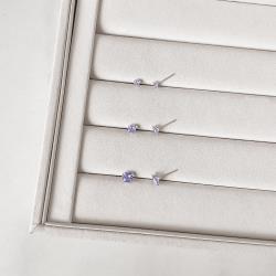 Trio zircônias quadradas 3, 4 e 5mm lilás