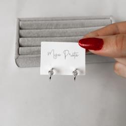 Argola 12mm detalhe zircônia coração tarraxa