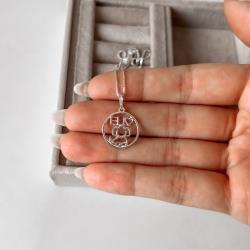 Colar pingente eu amo cachorro 17mm 45cm