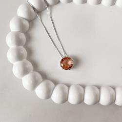 Colar zircônia rosê 12mm 45cm