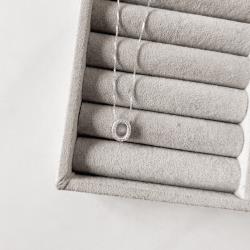 Colar letra O cravejada 9mm 45cm