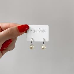 Brinco base com pérola 8mm