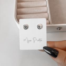 Brinco medalha coração 8mm